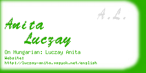 anita luczay business card